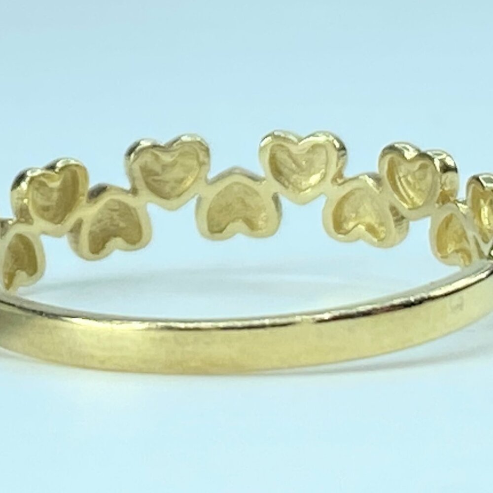 Adorable Double Rows Heart Stackable Ring S7 14k … - image 3